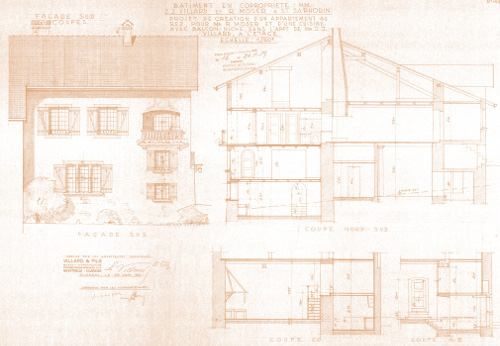 Plan des modifications de la maison de Gilles, fin des années 50